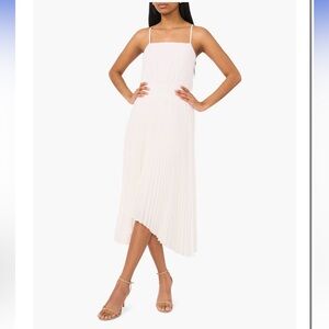 41. Halogen White Pleated Dress